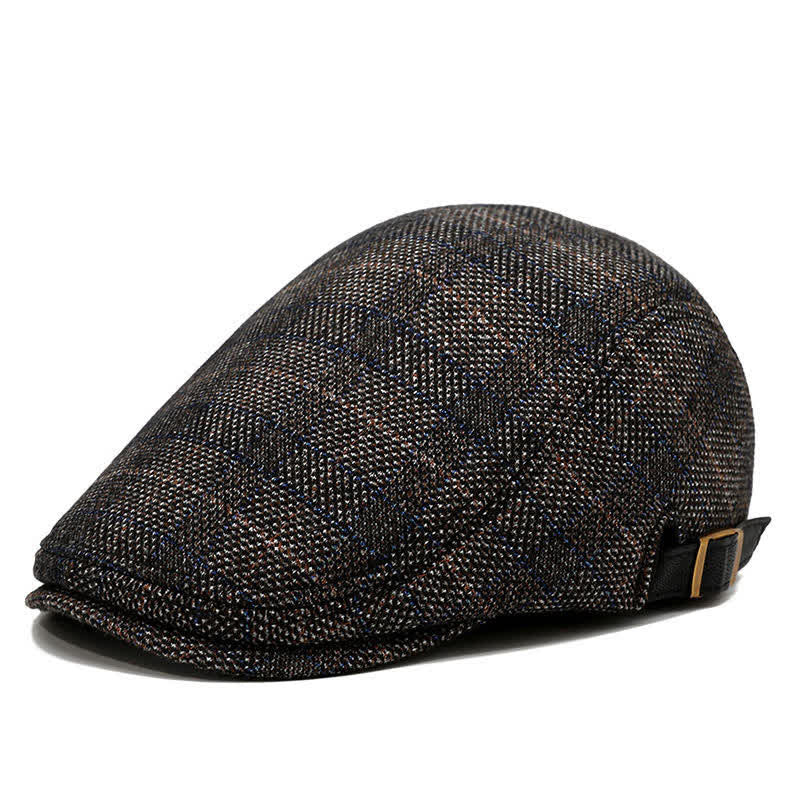 Artist Polar Fleece Plaid Flat Cap Beret - Image 8