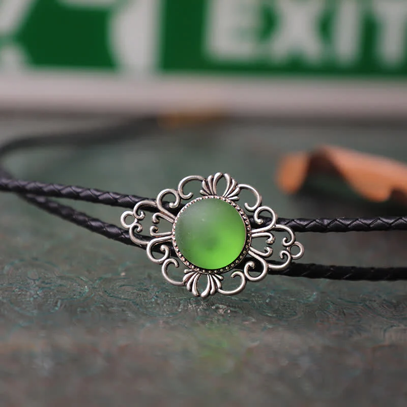 Artsy Faux Coloured Glaze Pendant Bolo Tie - Image 6