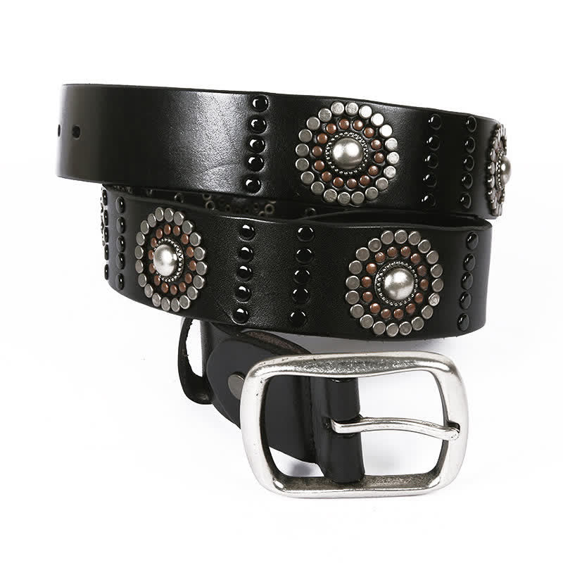 Assorted Round Rivets Decoration Punk Studded Leather Belt - Image 8