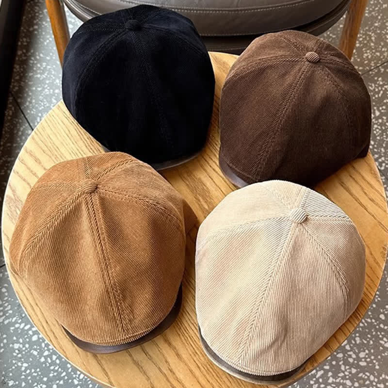 Autumn Winter Retro Corduroy Advance Beret Hat - Image 4
