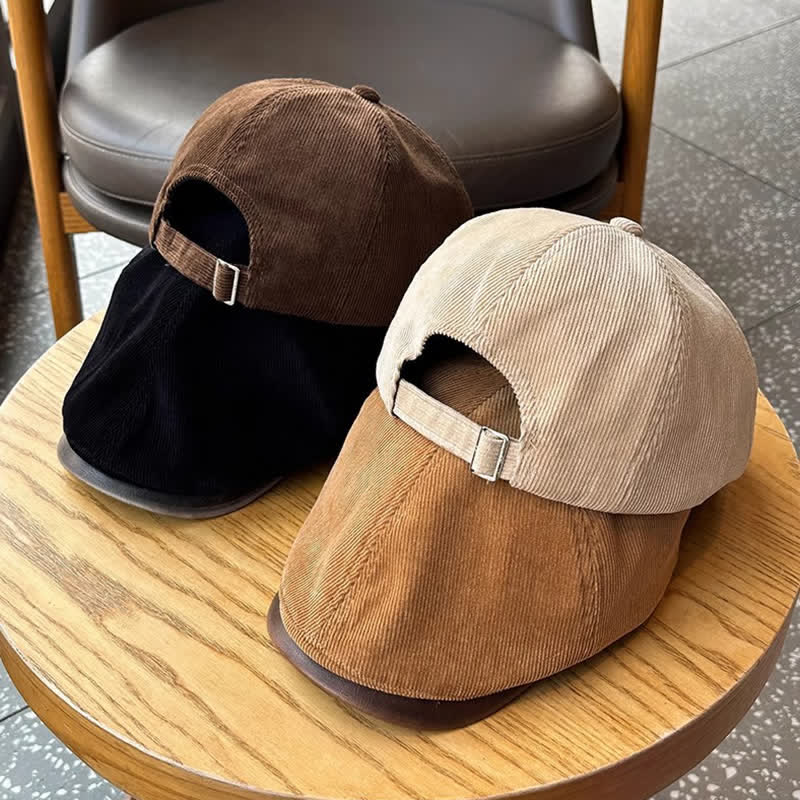 Autumn Winter Retro Corduroy Advance Beret Hat - Image 5