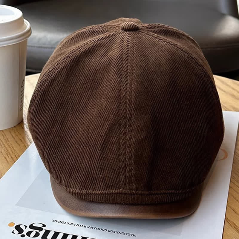 Autumn Winter Retro Corduroy Advance Beret Hat - Image 7