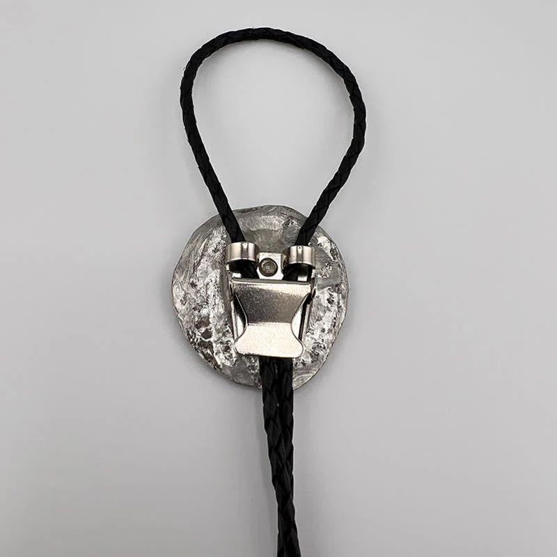 Black Crow Silver Pendant Bolo Tie - Image 4