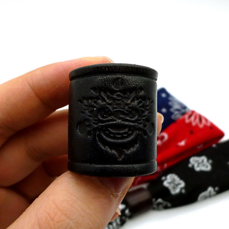 Black Tiny Paisley Square Scarf with Leather Lion Scarf Buckle - Image 3