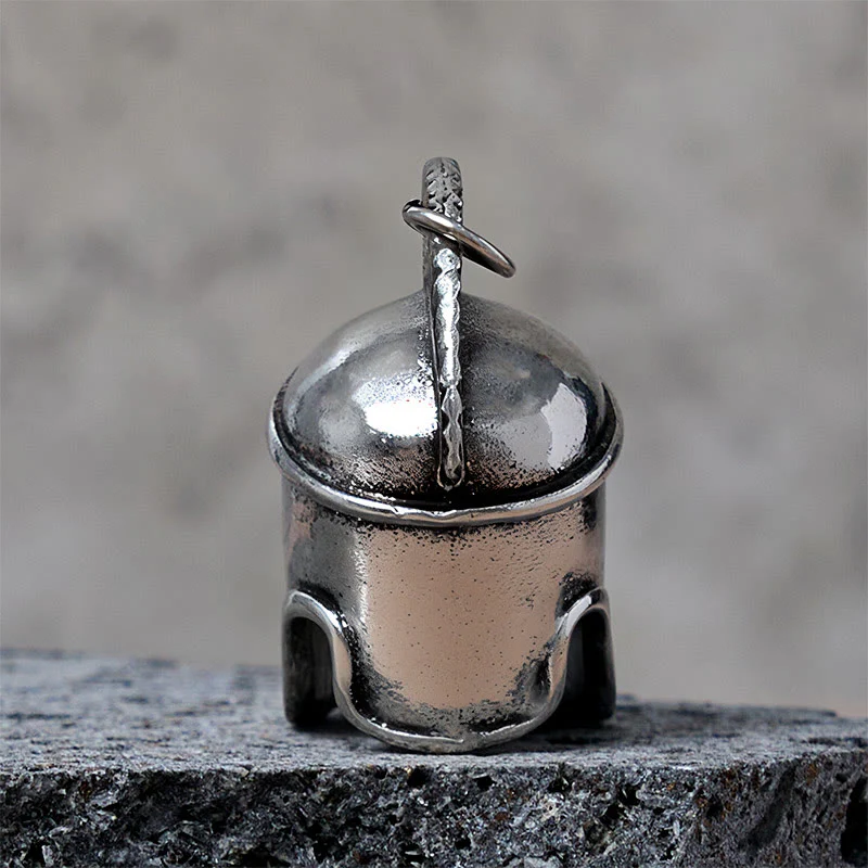 Brave Spartan Helmet Pendant Bell Keychain - Image 5
