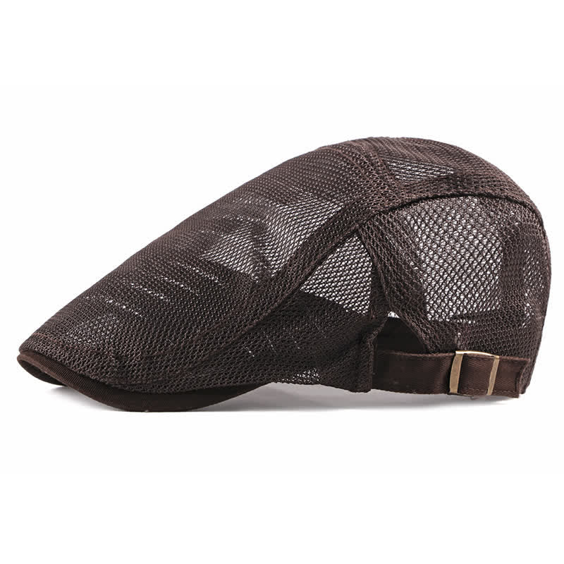 Breathable Sunhat Hollow Mesh Flat Cap Beret - Image 11