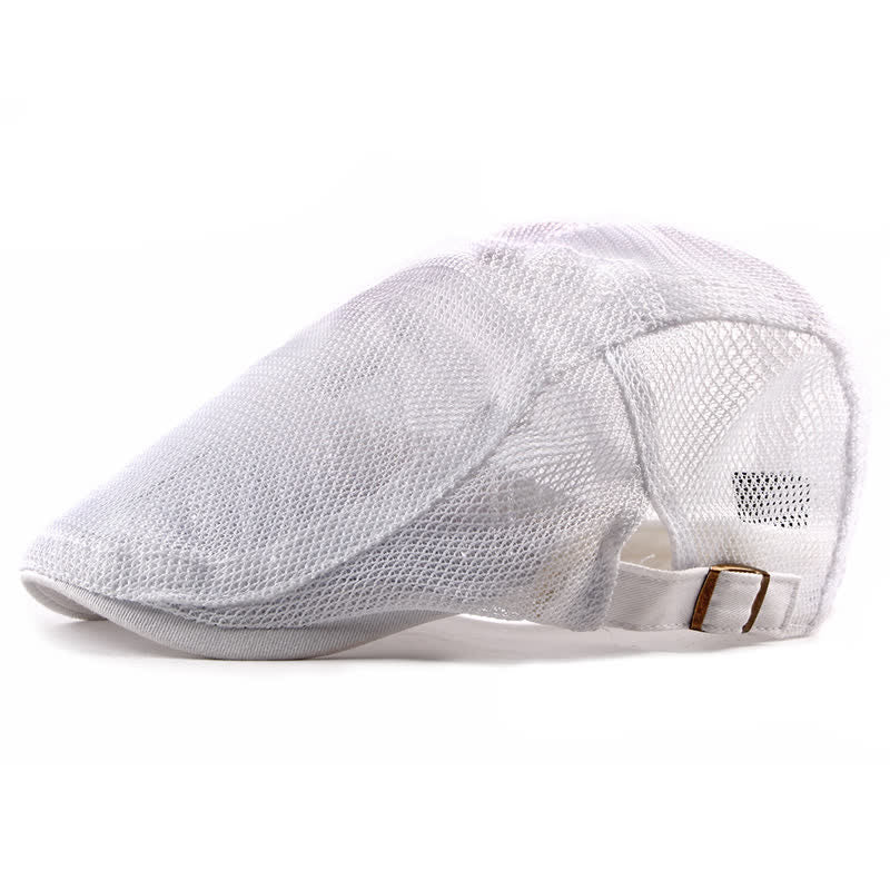 Breathable Sunhat Hollow Mesh Flat Cap Beret - Image 8