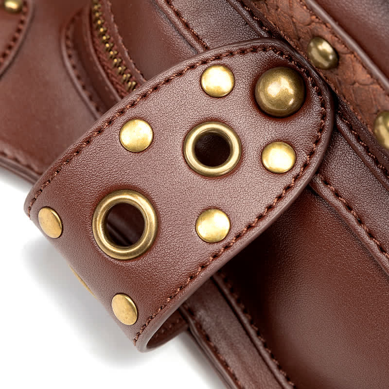 Brown Rock Motorcycle Chain Shoulder Waist Leg Bag - Image 17