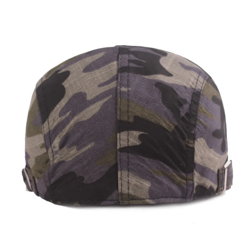 Camouflage Pattern Newsboy Flat Beret Hat - Image 4