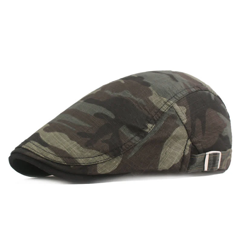 Camouflage Pattern Newsboy Flat Beret Hat - Image 7