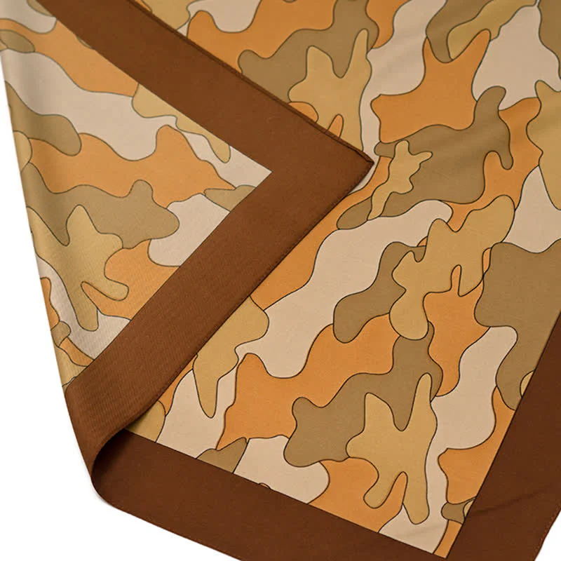 Camouflage Pattern Square Scarf with Scarf Buckle - Image 11