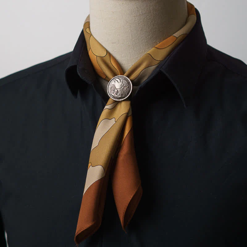 Camouflage Pattern Square Scarf with Scarf Buckle - Image 9