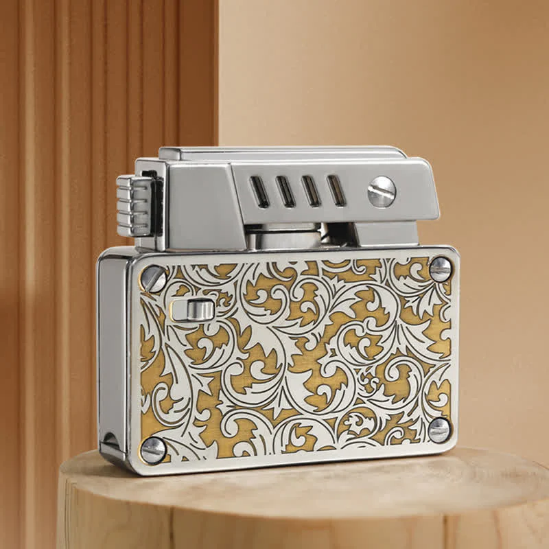 Carved Pop-up Ignition Safety Lock Refillable Kerosene Lighter - Image 2
