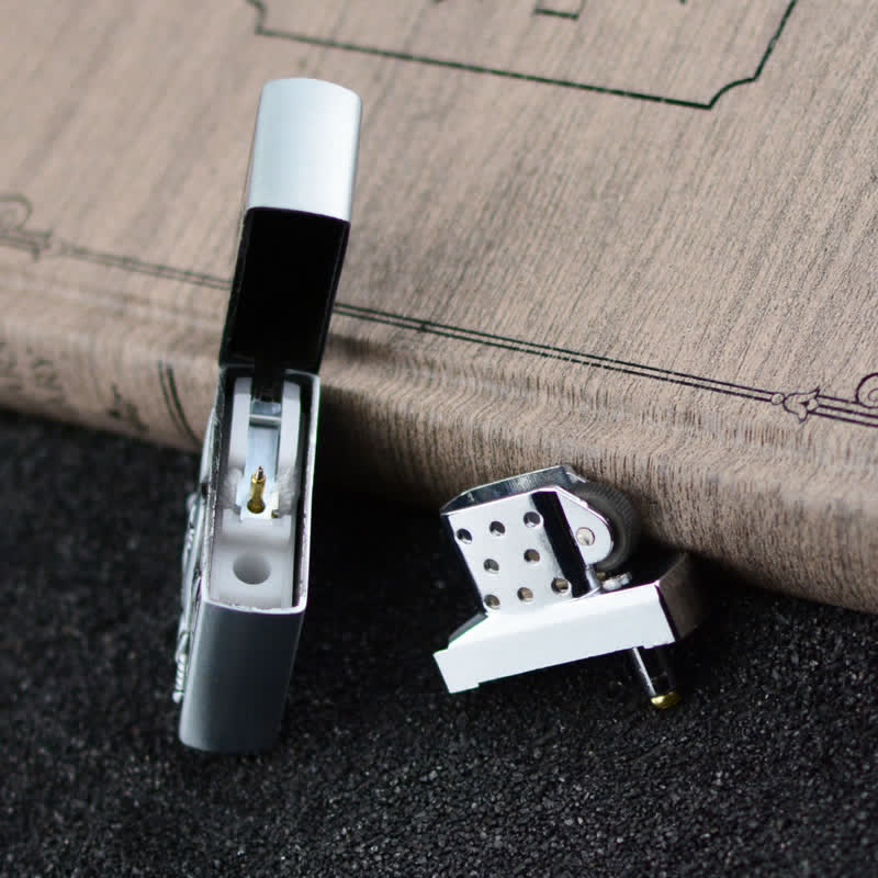 Carving Cross Grinding Wheel Refillable Butane Lighter - Image 8