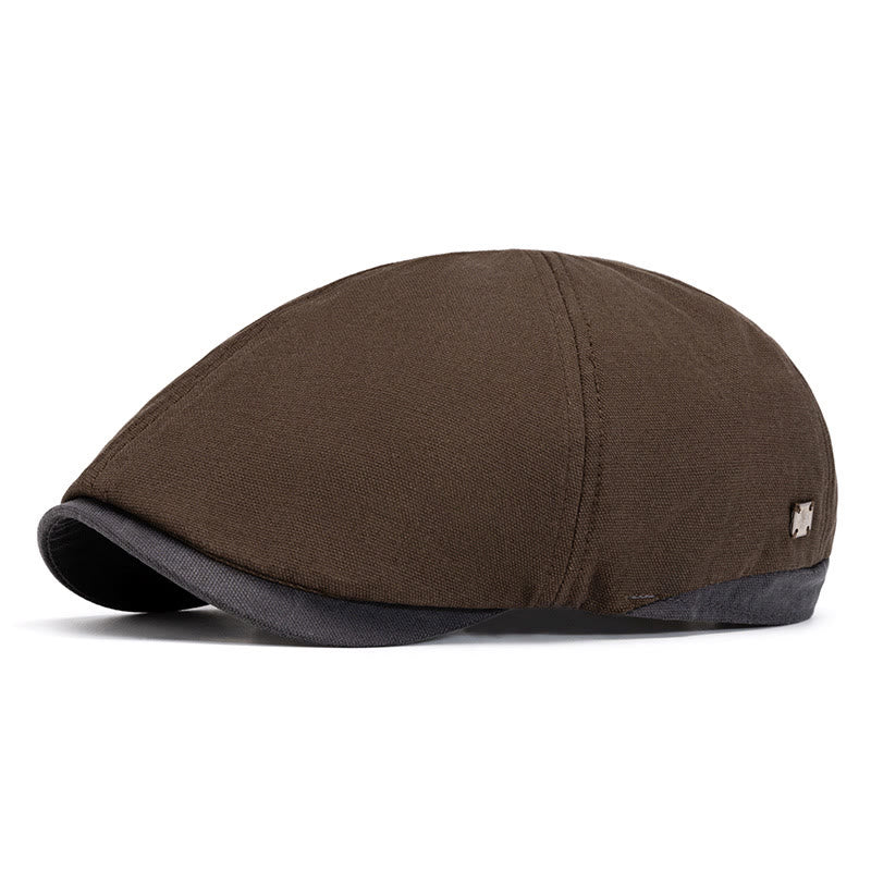 Casual Daily Wear Two-Tone Classic Flat Beret Hat - Image 11
