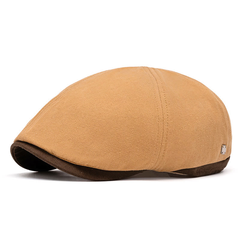 Casual Daily Wear Two-Tone Classic Flat Beret Hat - Image 12
