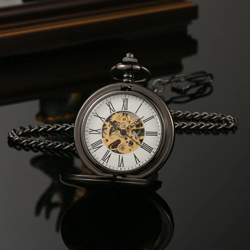 Casual Double Hunter Case Mechanical Pocket Watch - Image 7