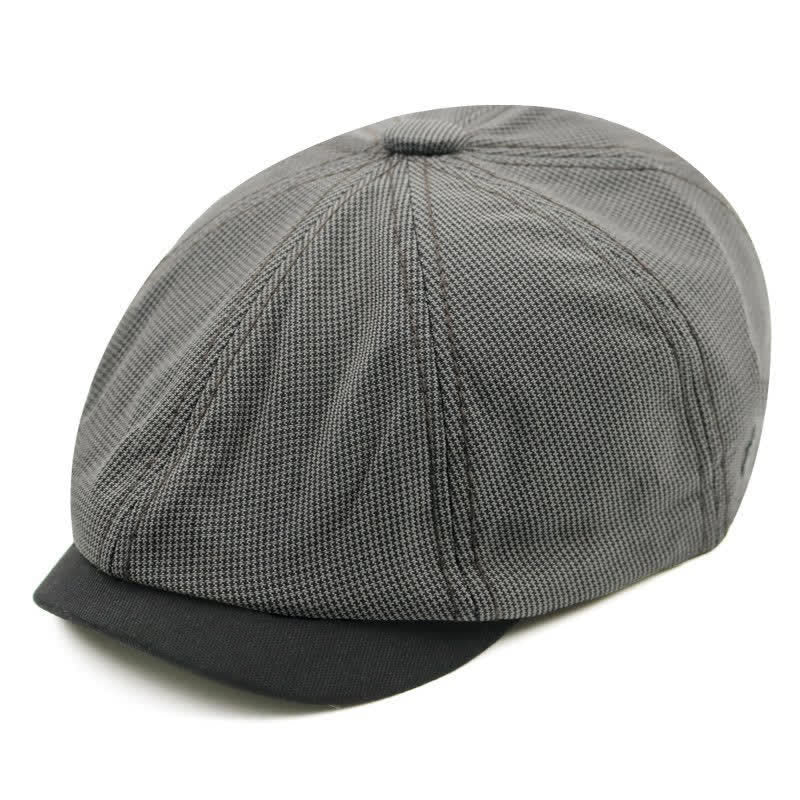 Casual Houndstooth Patchwork Color Beret Hat - Image 7