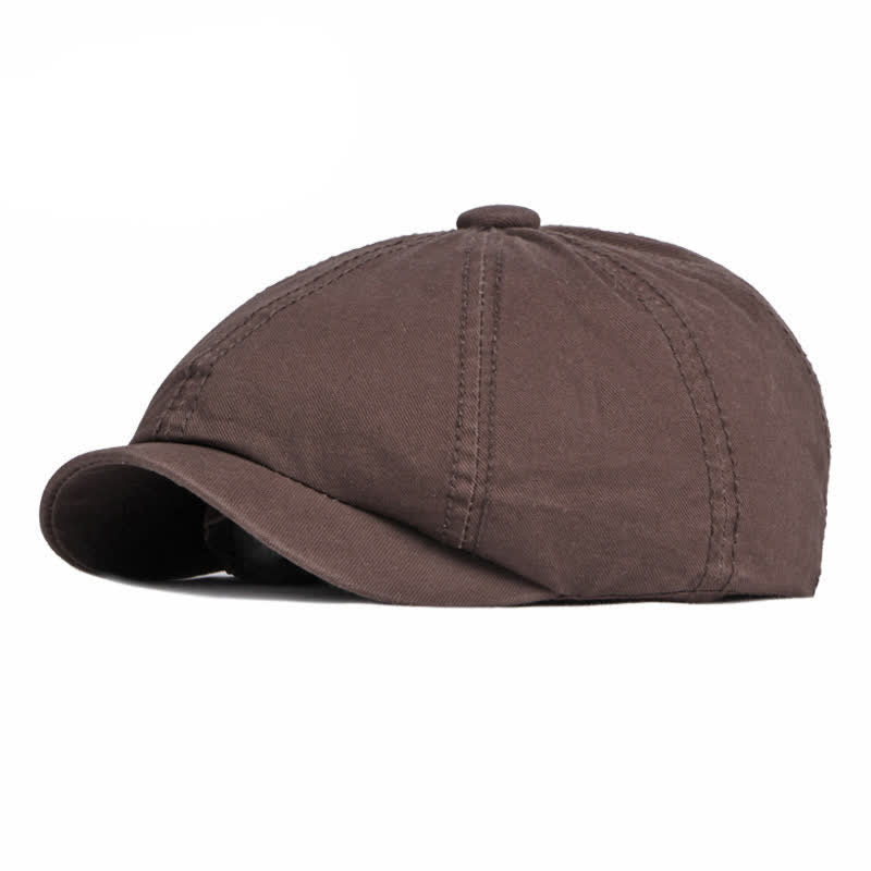 Casual Solid Color Cotton Daily Beret Cap - Image 13