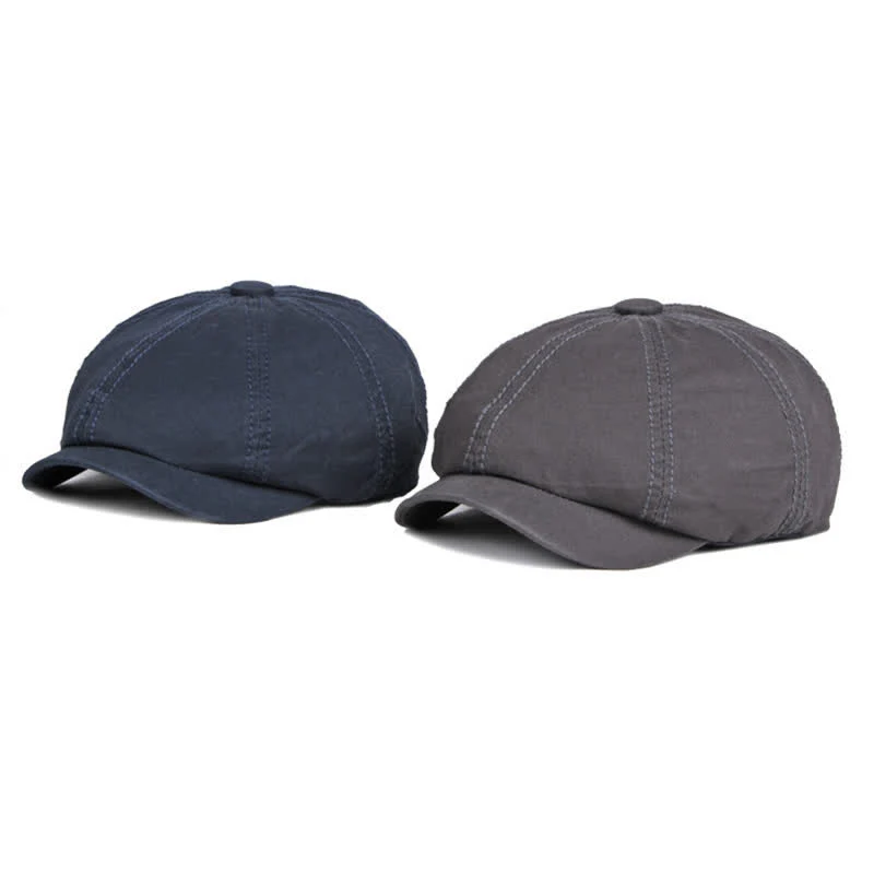 Casual Solid Color Cotton Daily Beret Cap - Image 4