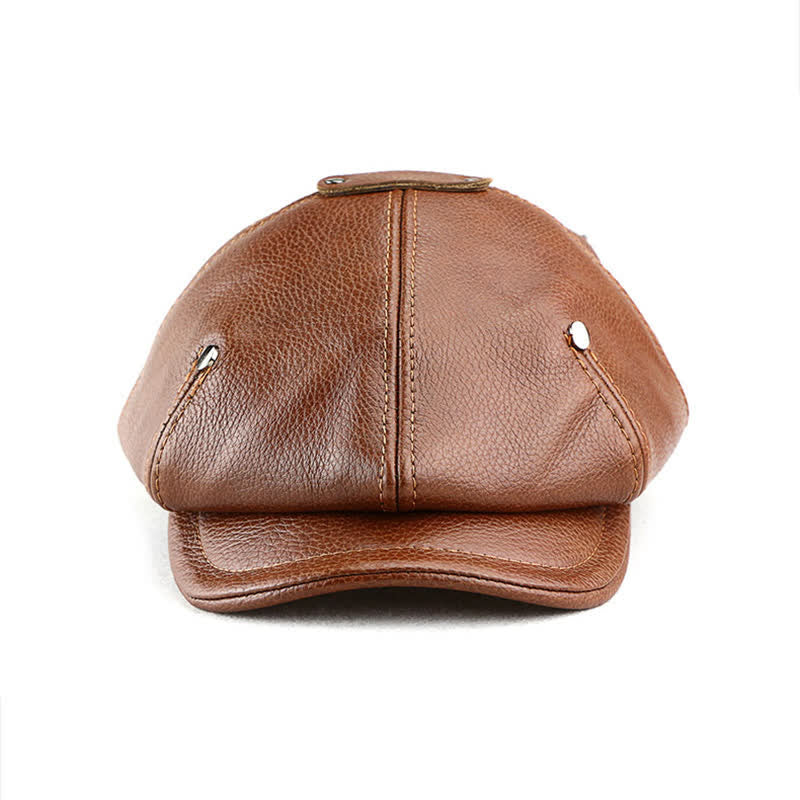 Chic Artist Painter Look Rivets Leather Beret Hat - Image 2