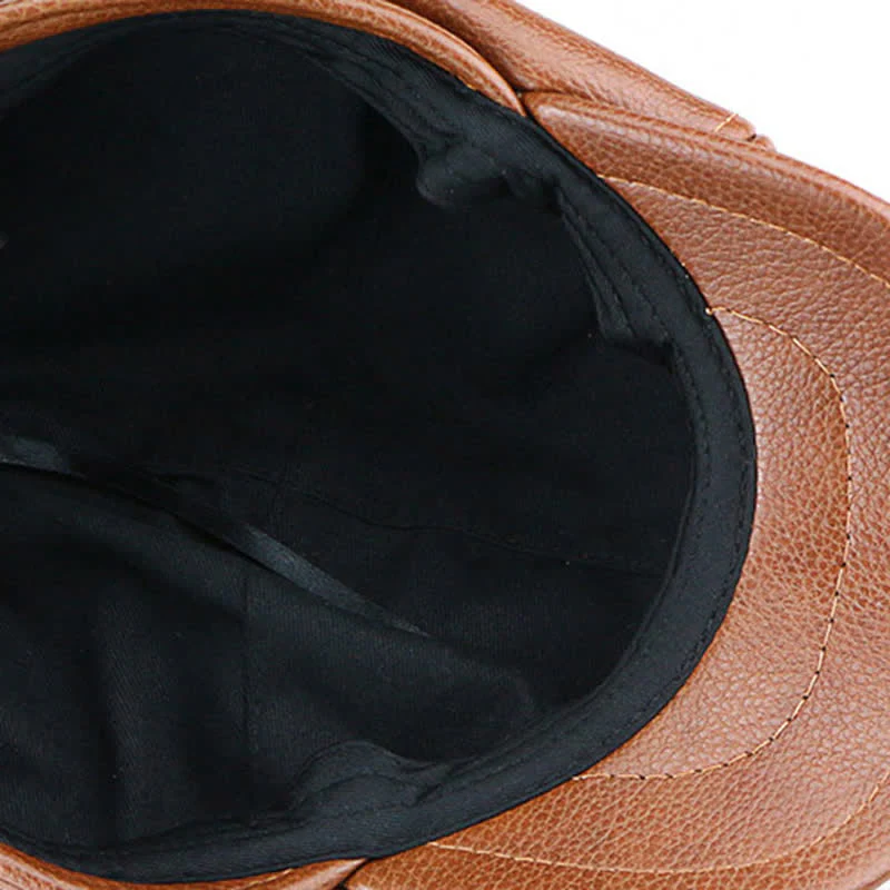 Chic Artist Painter Look Rivets Leather Beret Hat - Image 8