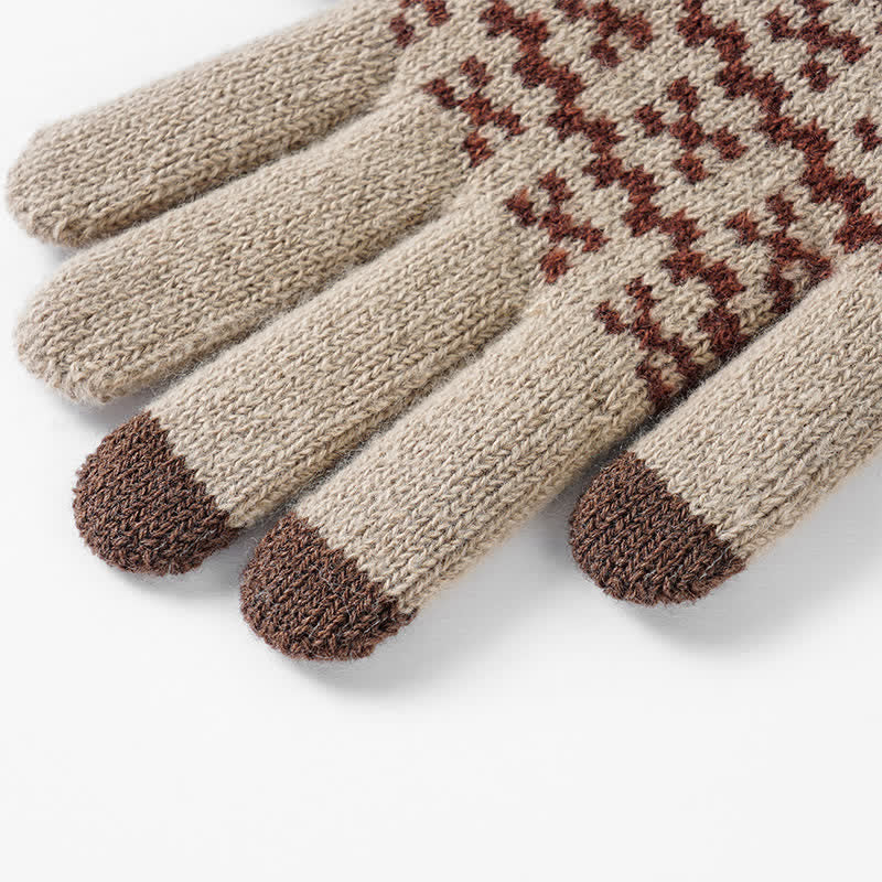 Chic Geometric Pattern Ethnic Style Knitted Gloves - Image 4