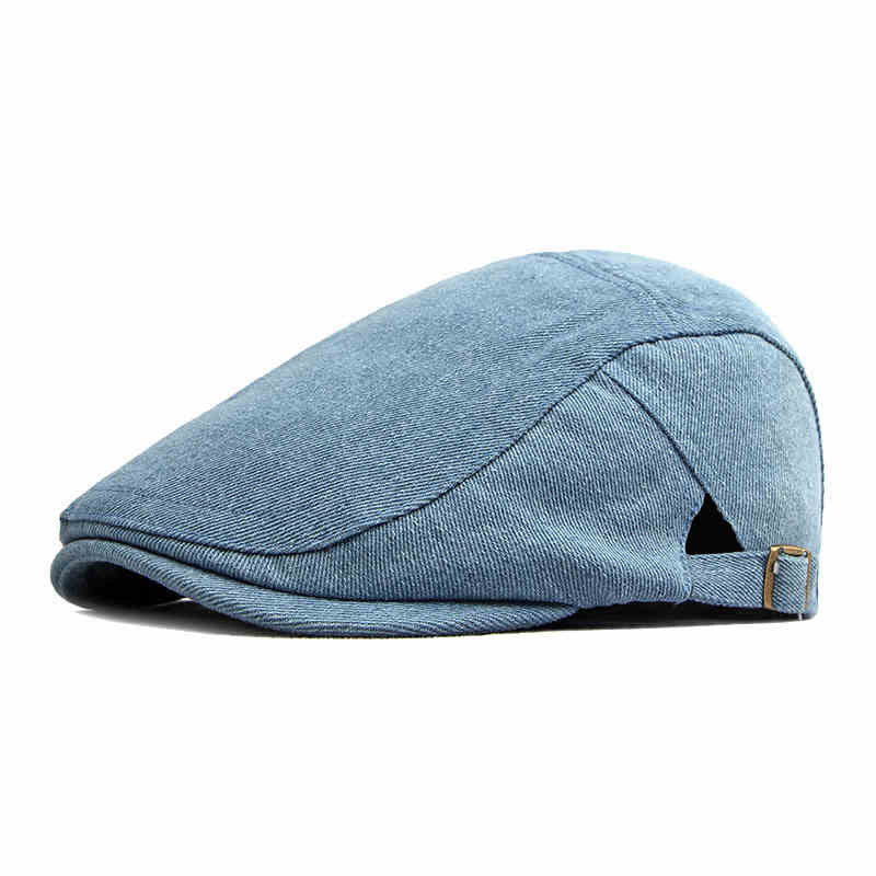 Classic Denim Adjustable Golf Flat Hat Beret Cap - Image 9