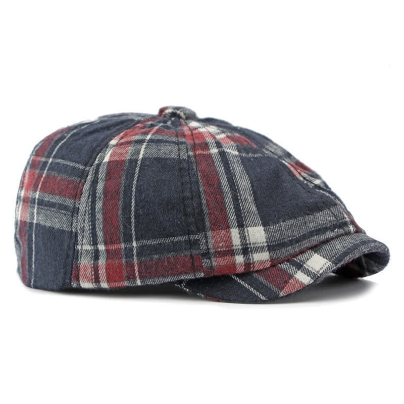 Classic Plaid Octagonal Stylish British Beret Hat - Image 4