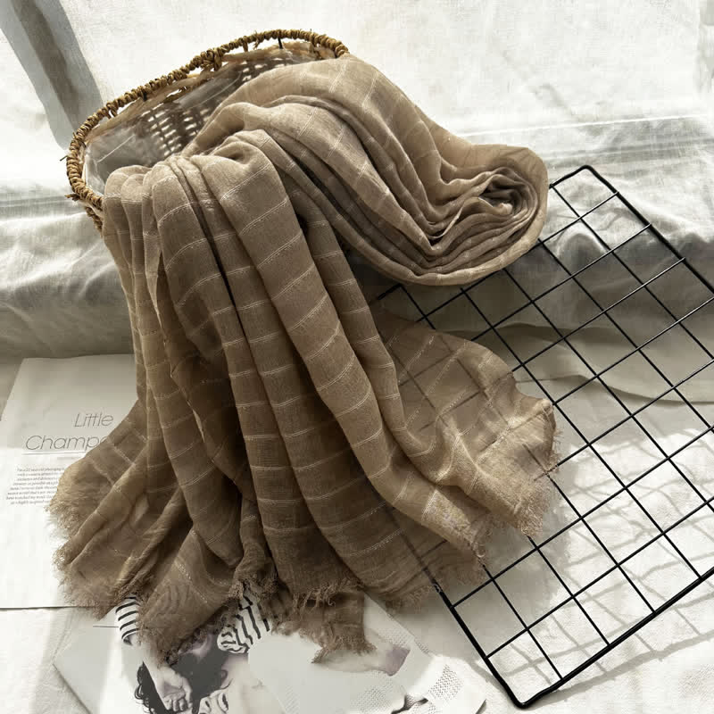 Classical Striped Pattern Four Season Thin Scarf - Image 10