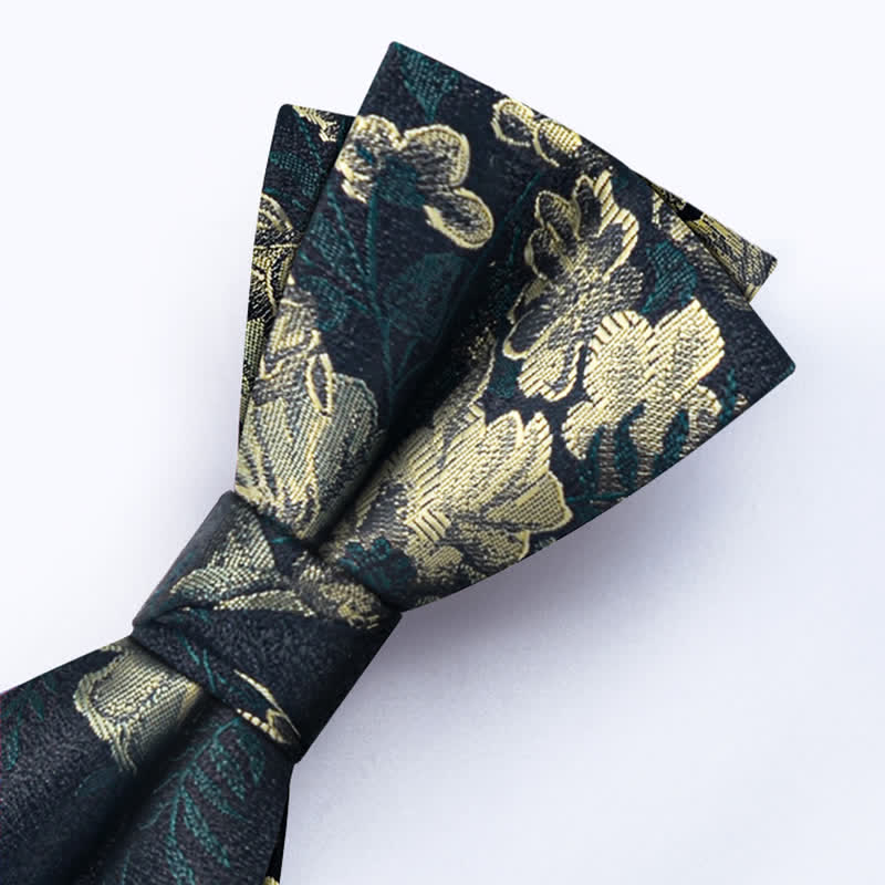 Clearance: Men's Dark Green Flower BowTie - Image 3