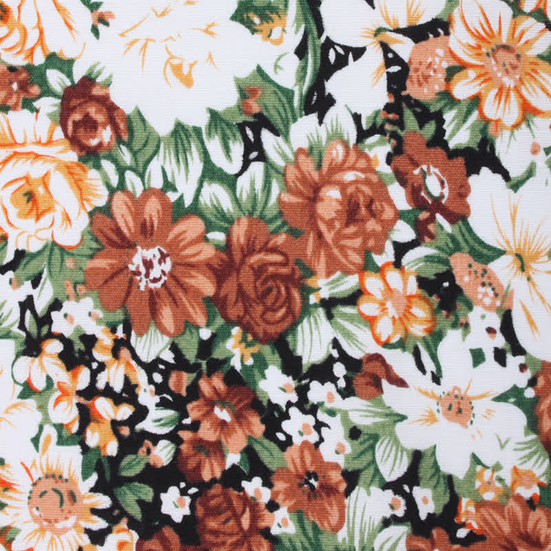 Clearance: Men's Elegant Orange Floral Leaves Bow Tie - Image 4