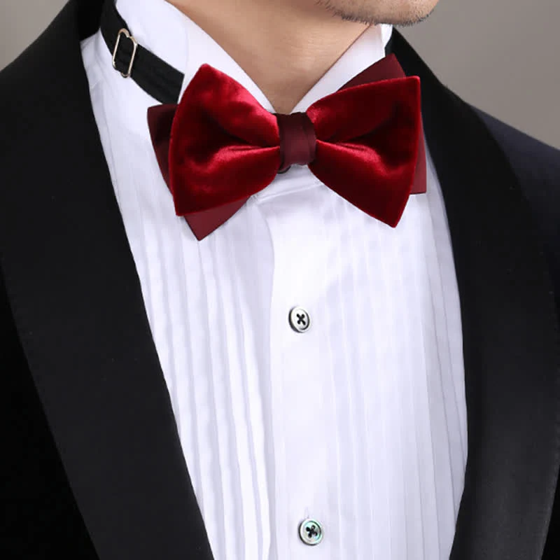 Clearance: Men's Velvet Double Layers Bow Tie