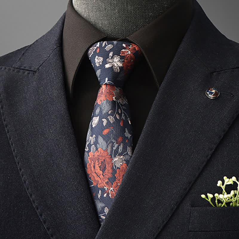 Clearance: Men's Vintage Art Floral Pattern Necktie - Image 7