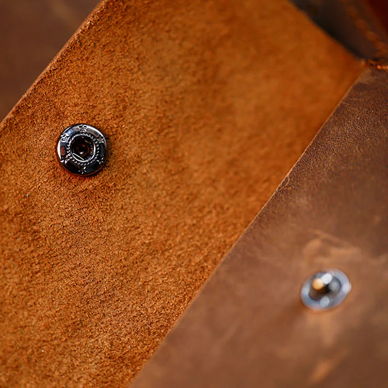Coffee Mobile Phone Genuine Leather Hanging Waist Belt Bag - Image 7