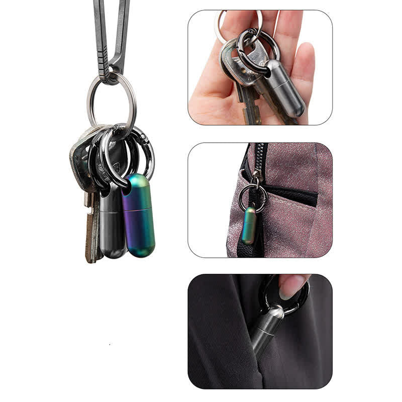 Compact Mini Size Waterproof Pill Container Keychain - Image 4