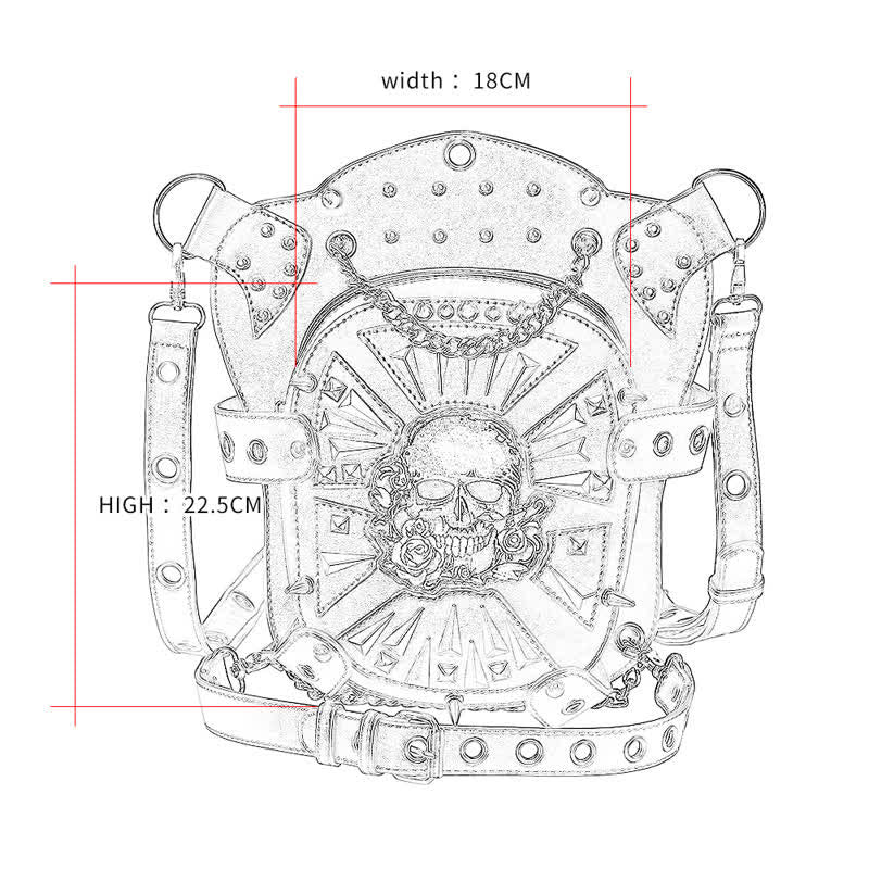 Convertible Skull Design Shoulder Waist Leg Bag - Image 3