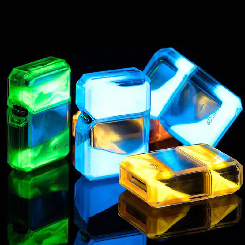 Cool Fluorescent Color Quicksand Refillable Butane Lighter - Image 10