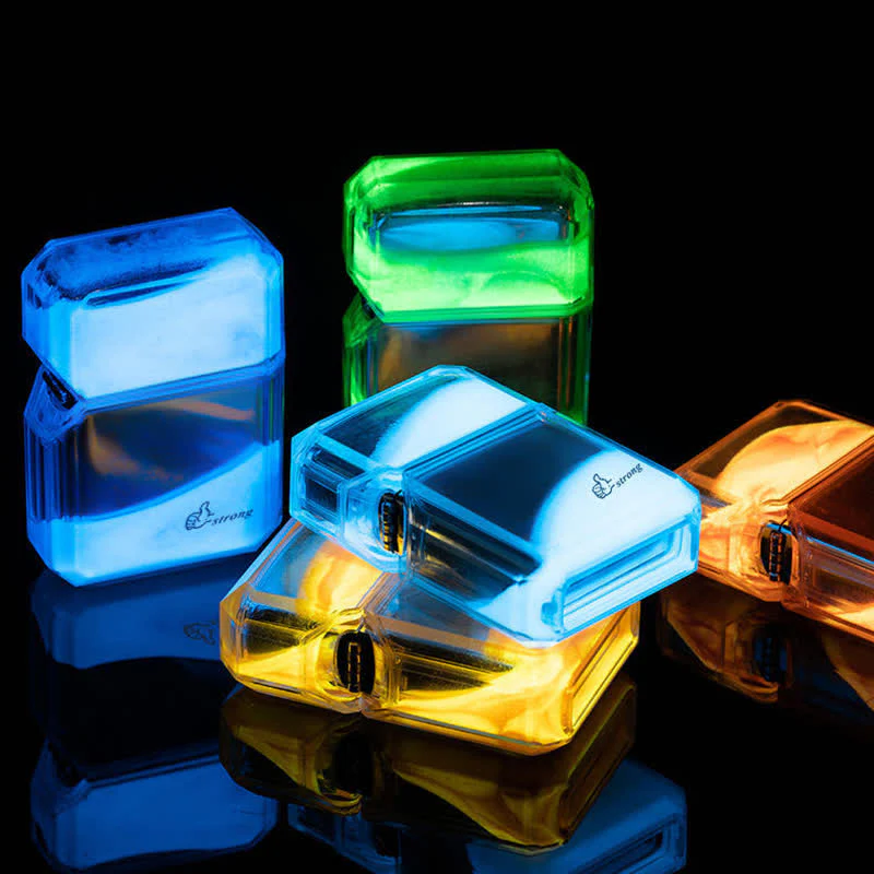 Cool Fluorescent Color Quicksand Refillable Butane Lighter - Image 11