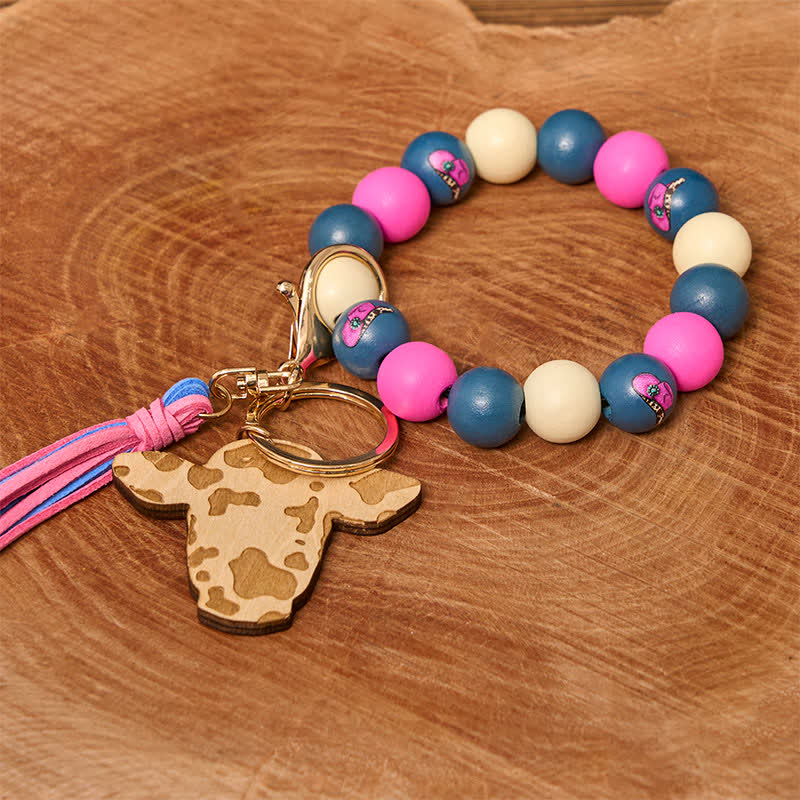 Cowgirl DIY Hidden Knife Belt Buckle Wood Beaded Bracelet Bundle Set - Image 3