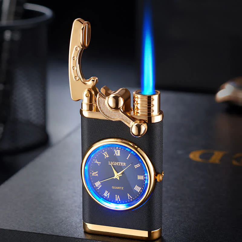 Creative Dial Rocker Arm Inflatable Butane Lighter With Clock - Image 10