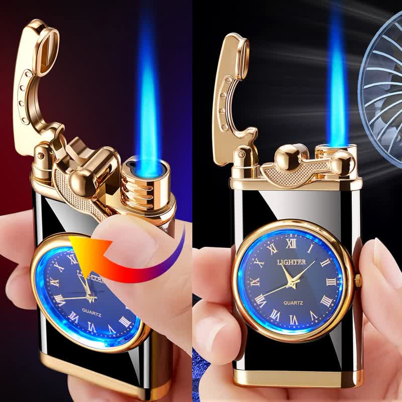 Creative Dial Rocker Arm Inflatable Butane Lighter With Clock - Image 7