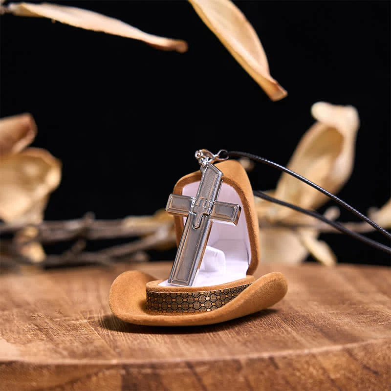 Creative DIY Deer Hidden Knife Belt Buckle Cross Necklace Rose Ring Bundle Set - Image 3