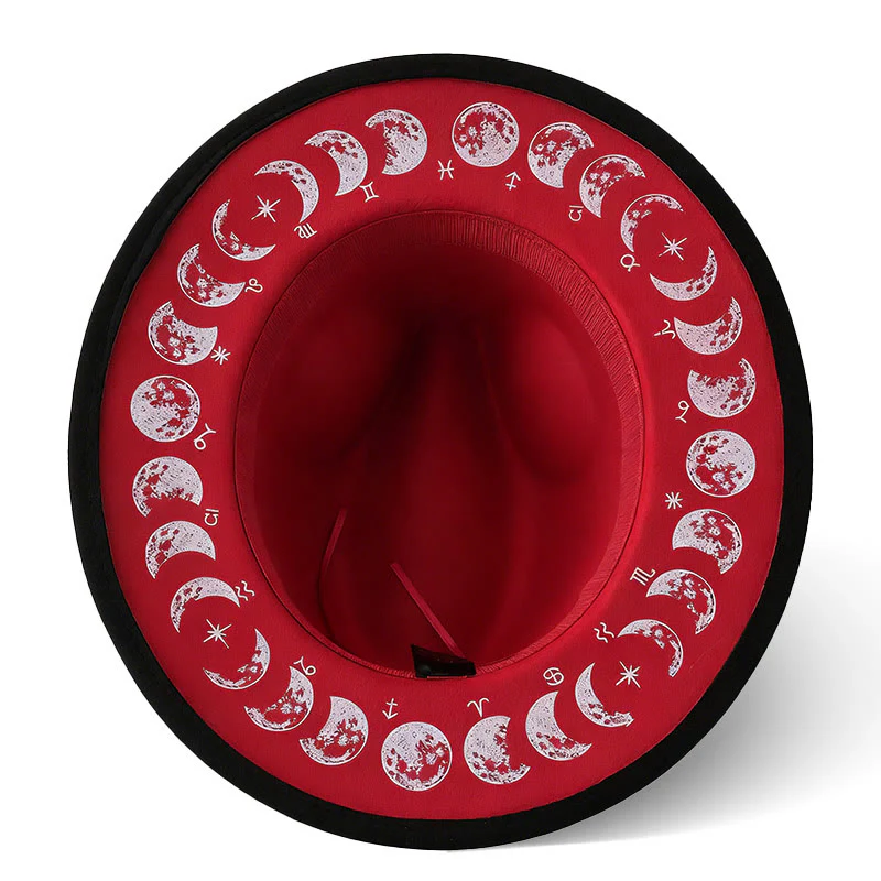 Creative Men's Moon Phase Changes Astrology Cowboy Hat - Image 3