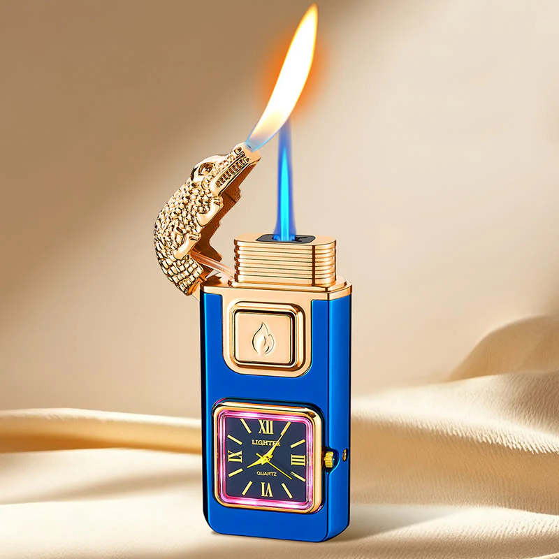 Crocodile Head LED Inflatable Butane Lighter With Clock - Image 10