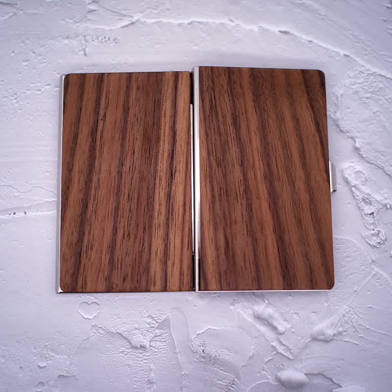 Custom Engraved Name Business Wooden Card Case - Image 9