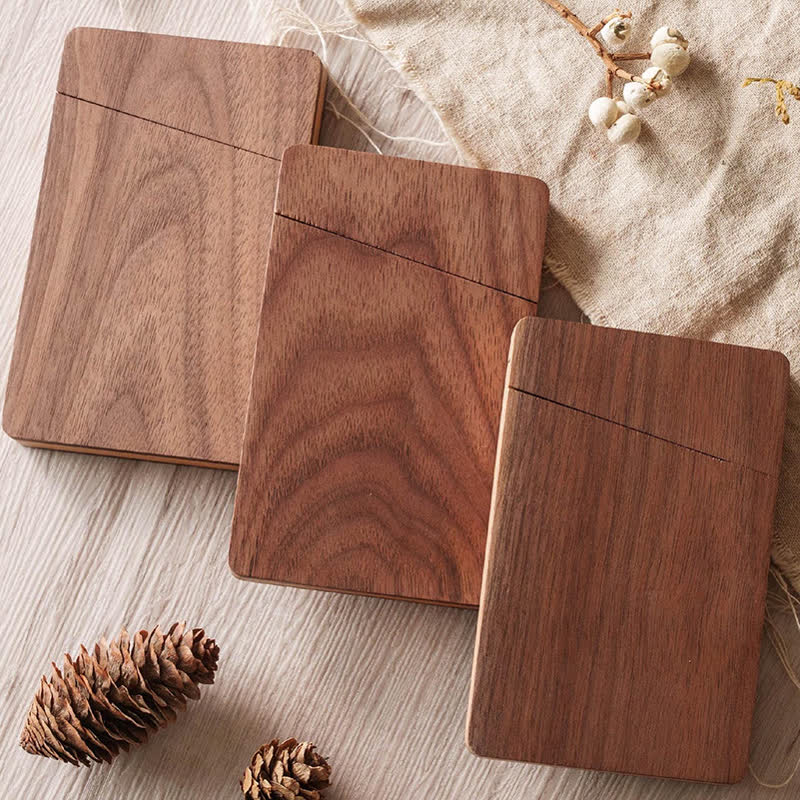 Custom Engraved Name Business Wooden Card Case - Image 10