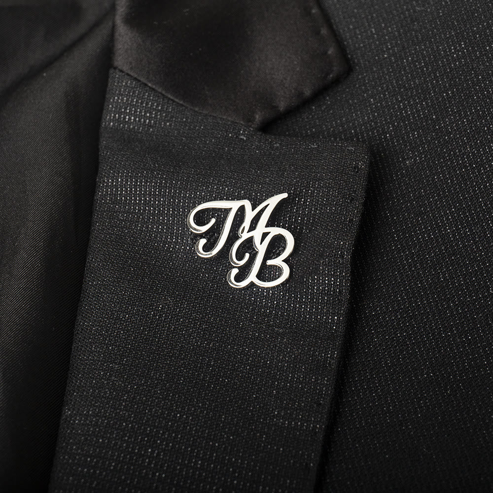 Custom Initial Letters Brooch Stainless Steel Accessories - Image 6