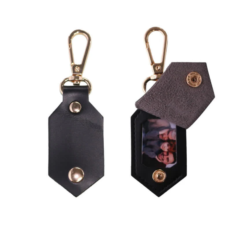 Custom Photo Birthday Anniversary Partner Leather Keychain - Image 7