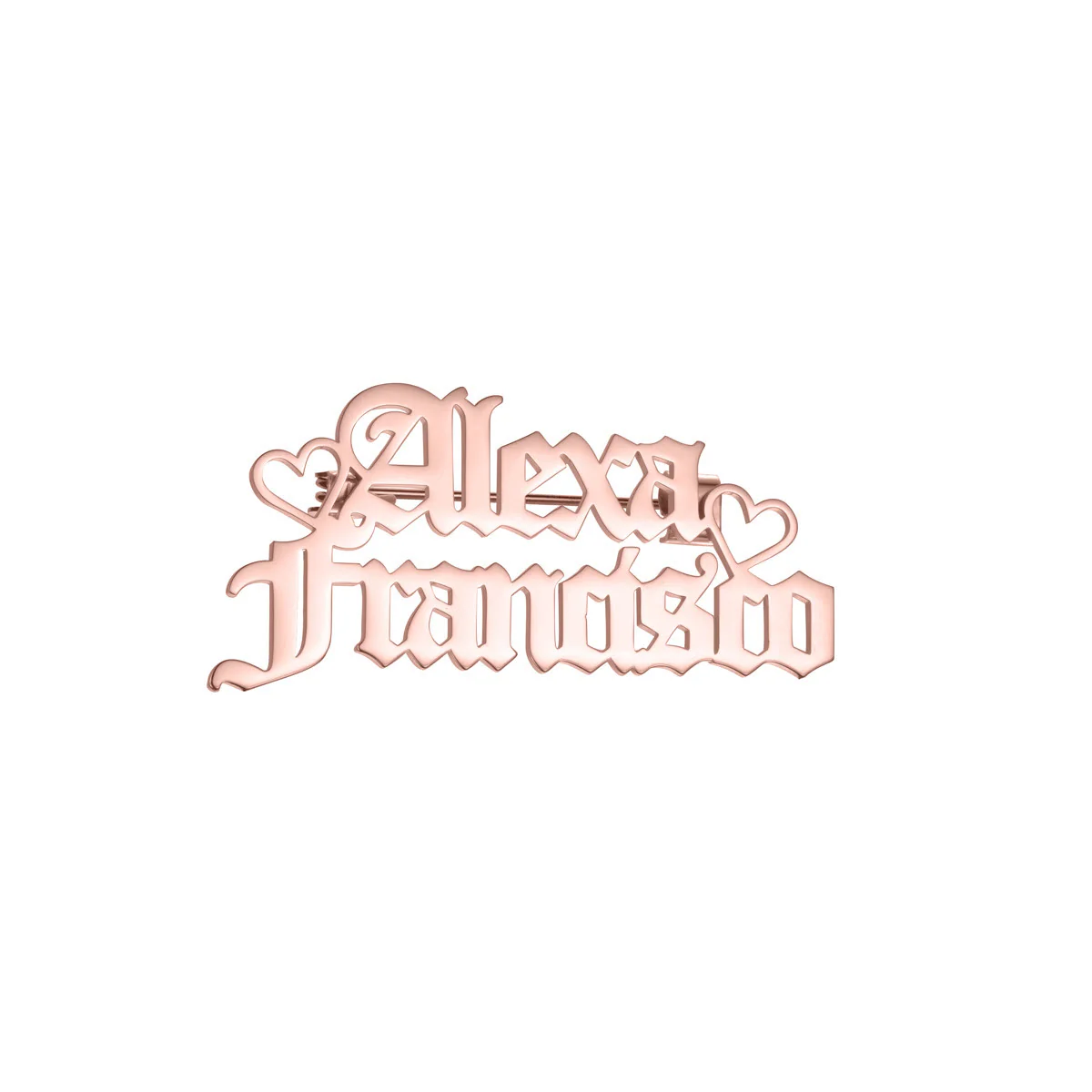 Custom Two Names Brooch Stainless Steel Suit Accessories - Image 8
